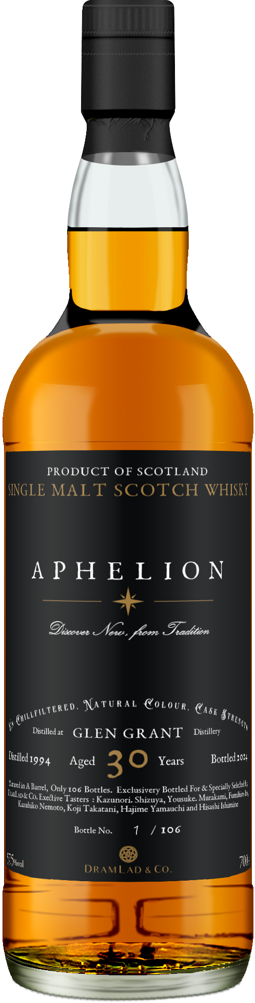APHELION whisky bottle